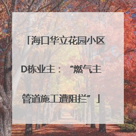 海口华立花园小区D栋业主：“燃气主管道施工遭阻拦”